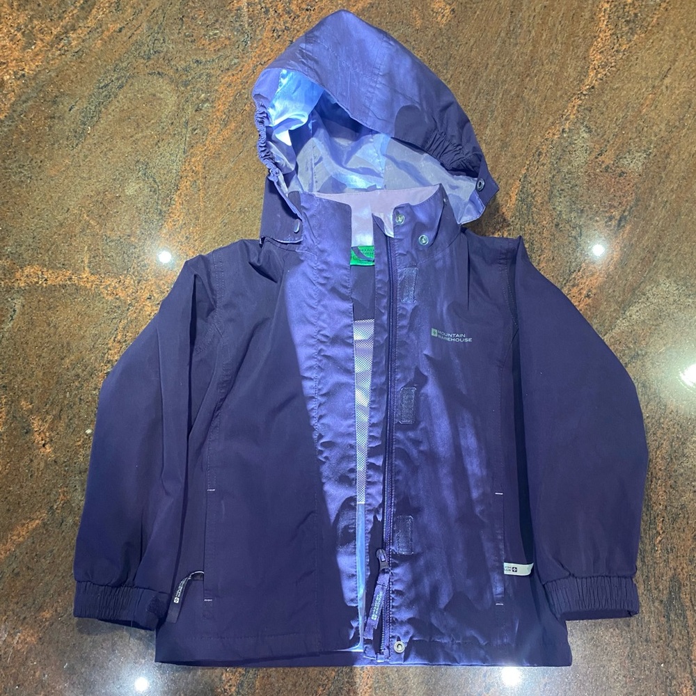 3/$30 Mountain Warehouse Girls Waterproof Purple Raincoat
